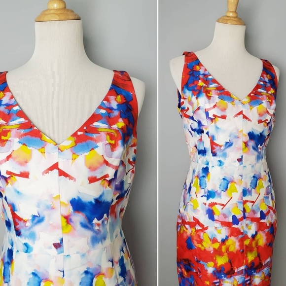 Milly Dresses & Skirts - MILLY Abstract Watercolor Patterned Sheath Dress